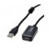 Kabel produžni USB aktivni sa ponavljačem, 10 m , crni 